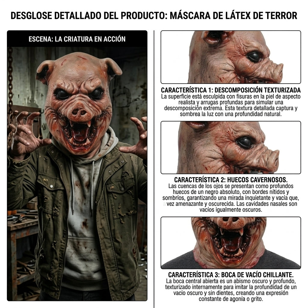 FaceCrypt™ – Máscaras Hiperrealistas de Látex y Tela para Halloween | Talla Única | Lleva 2 y Paga 1