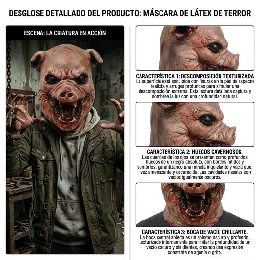 FaceCrypt™ – Máscaras Hiperrealistas de Látex y Tela para Halloween | Talla Única | Lleva 2 y Paga 1