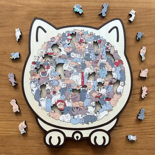 ZenPaws™ – Rompecabezas de Madera Gato | 135 Piezas para Relajación y Decoración