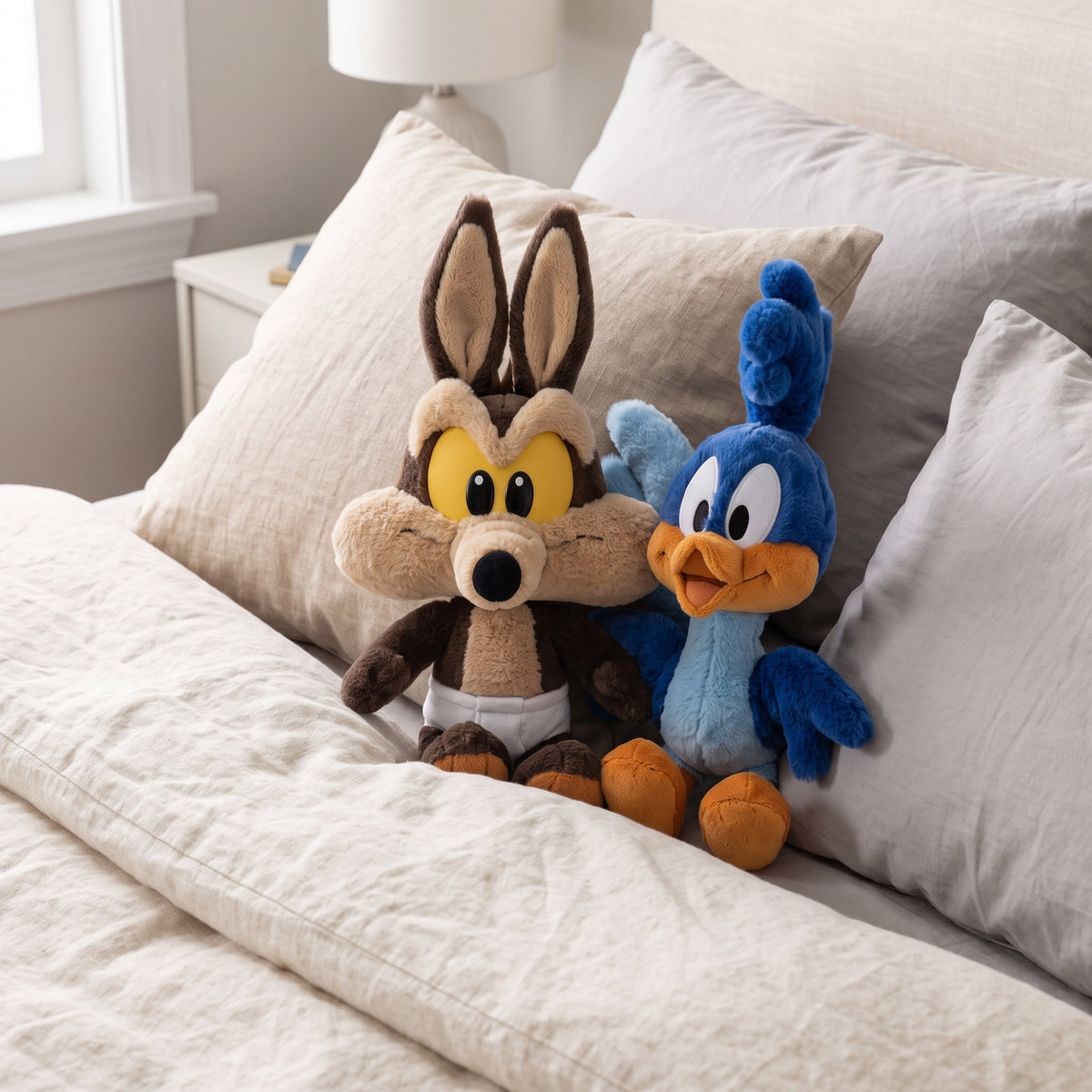 Willy el Coyote™ y Bipbip – Peluches Interactivos que Corren al Agitarlos | 40cm